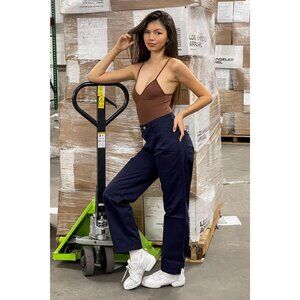 NWT Los Angeles Apparel Pants 26x28 Blue Twill Chino Straight Leg Casual Unisex